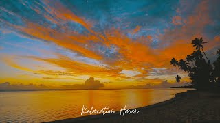 Relaxing Guitar Song with Calm Peaceful Ocean Sunset | Relaxation Haven