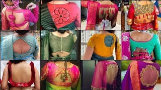 latest indian Saree k Blouse Designs 2024 Saree Blouse Design Boat Neck/Blouse Back Neck Designs