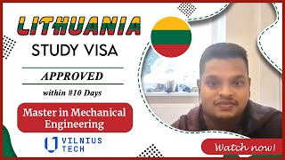 Study in Lithuania | Visa Approved within 10 days | Master in Mechanical Engineering at Vilnius Tech