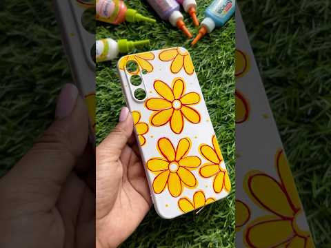 Flower mobile cover painting #reusecover #flowermobilecoverpainting #diy #shorts