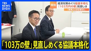 「年収103万円の壁」見直しめぐる協議始まる　国民「178万円へ引き上げ」求める　自民・公明は“財源”懸念 引き上げ幅を慎重に検討｜TBS NEWS DIG