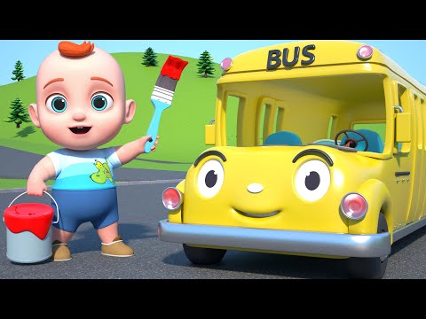 Wheels On The Bus Song (Paint Version) | Leo Nursery Rhymes & Kids Songs