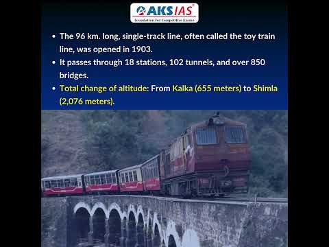 Kalka-Shimla Railway #aksias #upsc #currentaffairs #KalkaShimlaRailway #UNESCOworldheritagesite