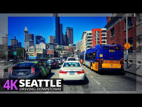 Seattle 4K60fps - Driving Downtown - Washington, USA