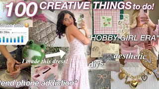 100 THINGS TO DO when you're bored🎨🎀 *HOBBY GIRL ERA* ✨aesthetic diy craft & hobby ideas