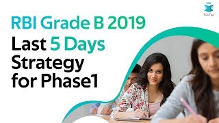 RBI Grade B 2019|Last 5 Days Strategy for Phase 1 #RBIGradeBPhase1