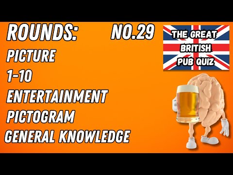 Great British Pub Quiz: Picture Round, 1-10, Entertainment, Pictogram & General Knowledge l#29