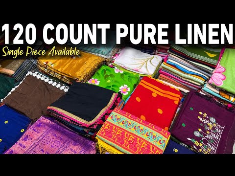 Authentic Bengal Pure Linen & Pure Cotton Saree Manufacturer / SINGLE PIECE AVAILABLE - WHOLESALE🔥🔥