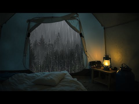 Heavy rain in the tent - rain on the mountain top to sleep, meditate, calm down, reduce stress