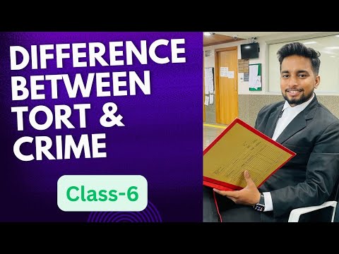 Tort & Crime Distinction | Class-6 | Law of Torts | #lawstudent #legaleducation #lawyer