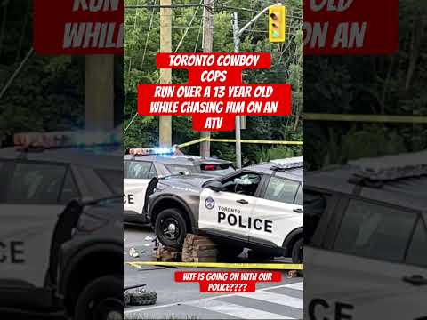 TORONTO COPS CHASE a 13 year old boy while he was riding an ATV. Boy had to be cut out of vehicle