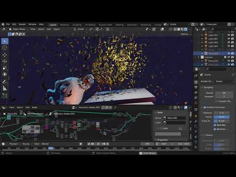 Simulation Nodes test - Blender 3.5 Alpha