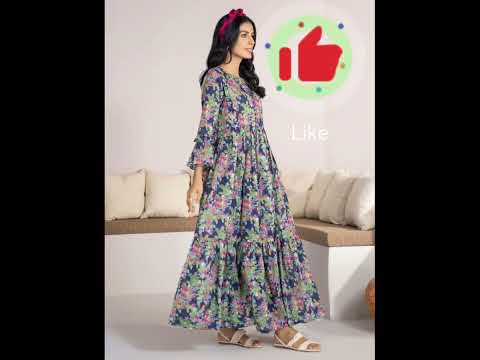 stylish and top tranding  girl frocks for eid/beautiful lawn frock design ideas