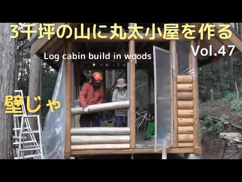 山を開拓して丸太小屋を建てる Vol.47 木を伐って壁を作るのじゃ