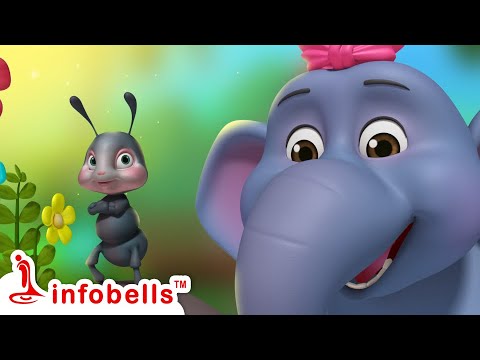 🐘Ektaa Boro Hati Aar Chhoto Piprer Mojar Kando! Number song | Bengali Rhyme for Children | Infobells