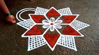 2025 newyear simple star padi kolam/5*3 Beautiful rangoli/sankranti chukala muggulu/margazhi 1 kolam