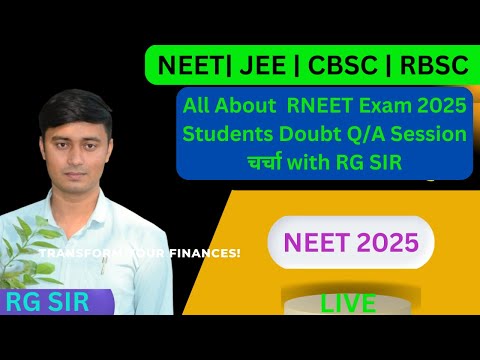 All About NEET Exam 2025 | Students Doubt Q/A Session | चर्चा with RG SIR | NEET 2025 | NTA Update