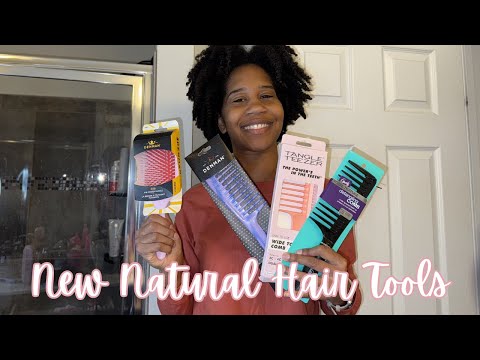 Unboxing New Natural Hair Tools | Denman Brush and Tangle Teezer Comb | Gabrielle Ishell