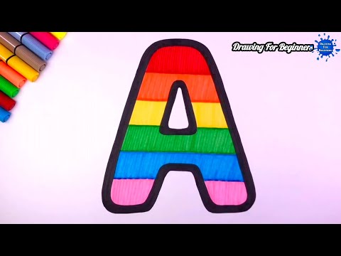 How to Teach kids to draw and colour letters to search for A  || @drawing_for_beginners1