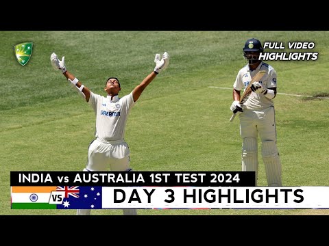 India vs Australia 1st Test Day 3 Full Match Highlights | IND vs AUS 1st Test 2024 Day 3 Highlights