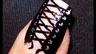 Sexy Lingerie Collection design #1 - Black corset nails