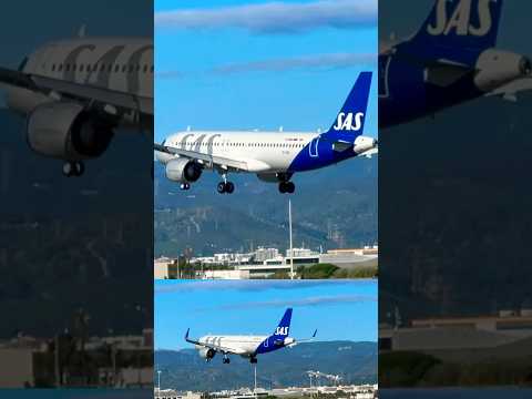 SAS landing at Barcelona AirPort #youtubeshorts #remix #planespotting #aviation #shorts #short #sas