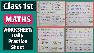 Class 1st Maths Worksheet//Grade 1st Maths Daily Practice Sheet  @kidslearningfun2013