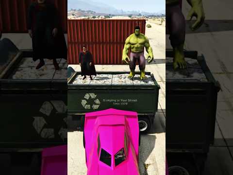 GTA 5 Hulk & Superman vs Vigilante Epic Crash! #shorts #gaming #gta