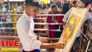 Maa Durga Live Painting Performance | 100000** Public 🤯🤩