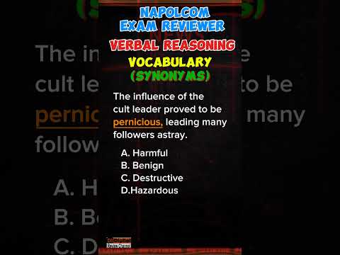 Synonyms - Vocabulary| Napolcom Reviewer on Verbal Reasoning #shortsfeed