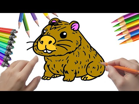 Cómo dibujar un capibara marrón para colorear