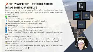 📌 The “Power of No” – Setting Boundaries to Take Control of Your Life