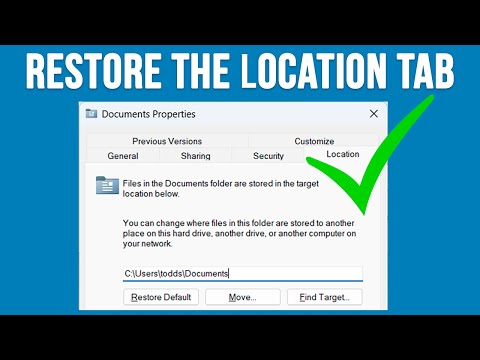 How to Fix the Missing Location Tab for Your Folder Properties