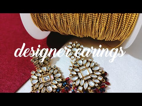 how to make handmade kundan designer earings at home || shahida's art || DIY