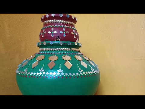 Home Decoretion Idea 💡Easy Old Matka Decoration Idea 😍Waste Mataka Deaction 😍Best out of Waste❤️