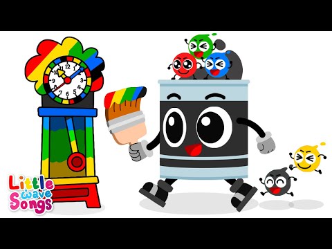 Hickory Dickory Dock  with Colors | Nursery Rhymes | Little Wave Songs - Baby Coco