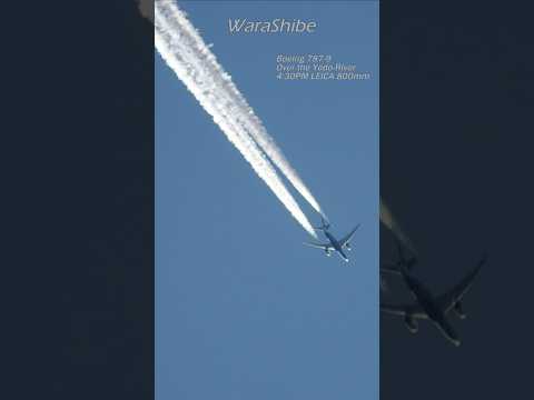 Boeing 787-9 | Contrails in the cold autumn sky | Osaka JAPAN Plane Spotting