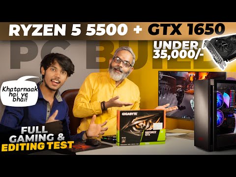 PC Build Ryzen 5 5500 + GTX 1650 GPU 🔥 Full Video Editing and Gaming Test in Hindi