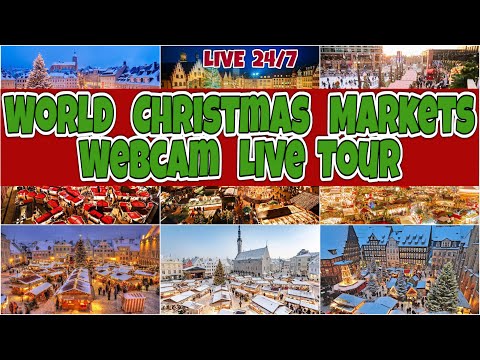 🎄🅻🅸🆅🅴🎁Christmas Markets Around the World✨Webcam Tour❄️Magical Holiday Markets🎅🛷New Year Jazz Music🎹