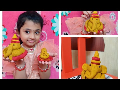 How to make ganesh idol at home||Eco friendly Ganapathi||Ganapathi idol making at home#learnwithsaha