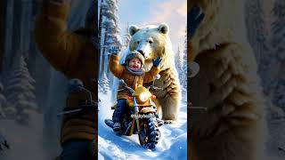 Snowy Adventure: Baby on a Golden Ride #snowadventures  #winterfashion  #epicjourney  #shorts