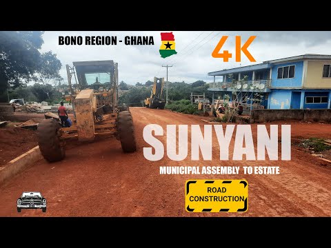 Sunyani Municipal Assembly to Tonsuom Estate Road Construction Works 4K