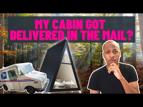 MY $21,000 A-FRAME CABIN KIT CAME IN THE MAIL | Den Outdoors prefab DIY tiny cabin build