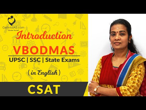 VBODMAS | Introduction | CSAT | In English | UPSC | GetintoIAS