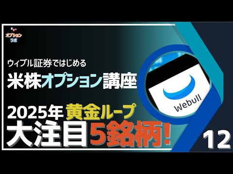 【米株オプション基礎講座】B12 2025年 黄金ループを実践するために大注目の5銘柄を発表！