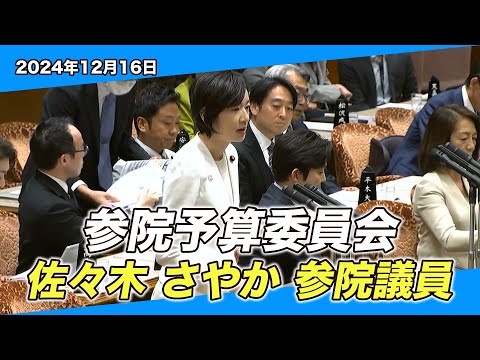 2024/12/16 参院予算委員会 佐々木さやか参院議員