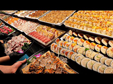 Amazing skills! Popular seafood & sushi buffet masters / Korean street food