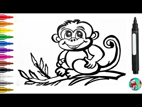 Monkey Drawing|| monkey cartoon drawing step by step #drawing & painting magic #monkey