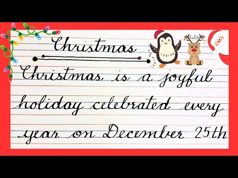 Essay on Christmas in english cursive writing,  5 lines on Christmas for ukg, class 1