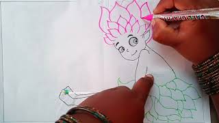 Easy and simple flower girl drawing for beginners || Easy and simple drawing for beginners